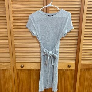 Express Light Gray T shirt Midi Dress